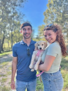 Purple Collar puppy and Antonieta